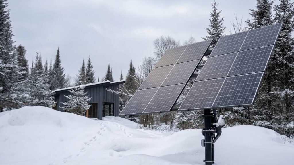 solar panel outside a home on a snowy day | Do Solar Panels Work in the Northwest of Ireland? Yes, Here's the Proof